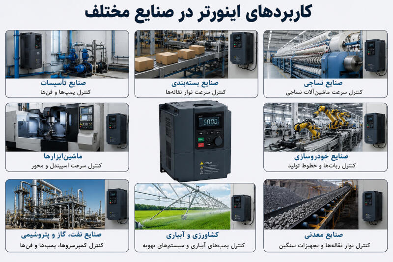 کاربردهای اینورتر در صنایع مختلف