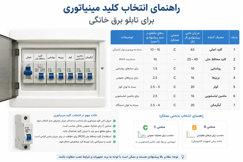 راهنمای انتخاب کلید مینیاتوری برای تابلو برق خانگی