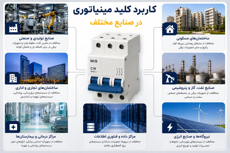 کاربرد کلید مینیاتوری در صنایع مختلف