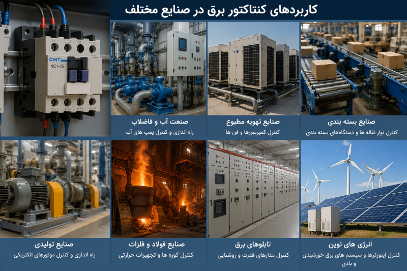 کاربردهای کنتاکتور برق در صنایع مختلف
