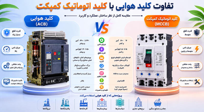 تفاوت کلید هوایی با کلید اتوماتیک کمپکت