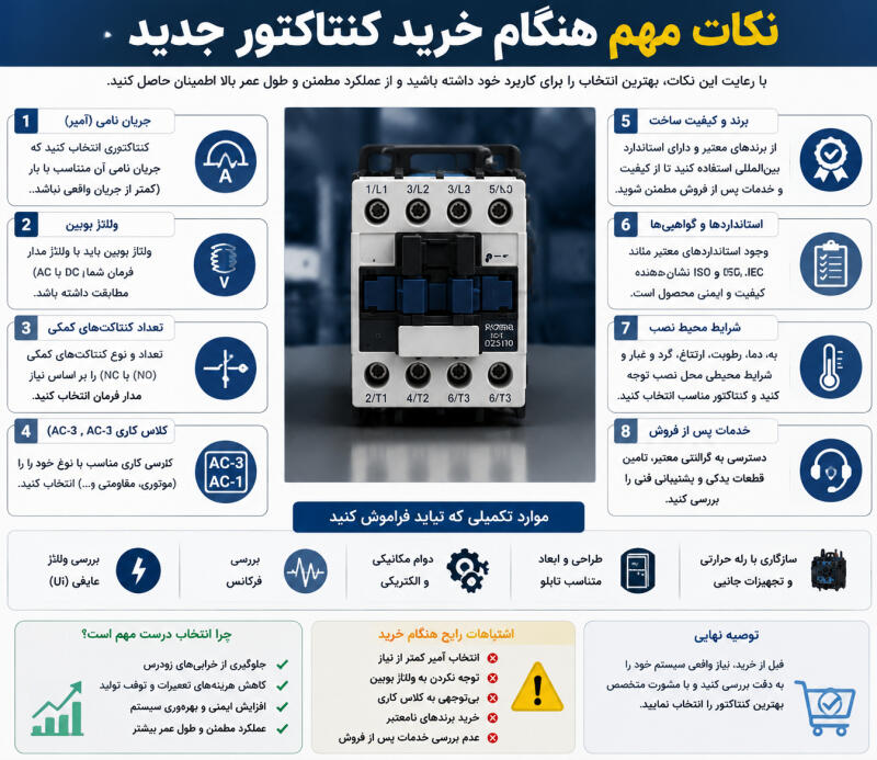 نکات مهم هنگام خرید کنتاکتور جدید