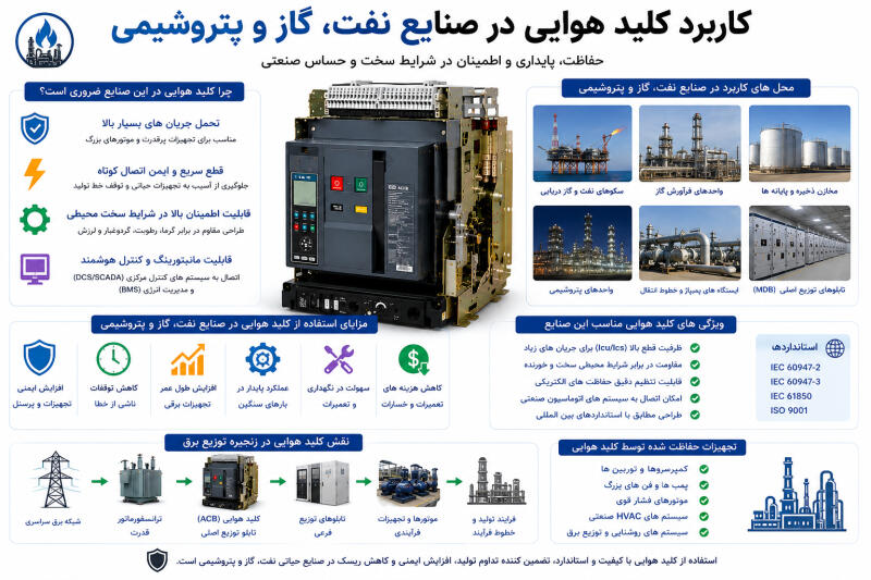 کاربرد کلید هوایی در صنایع نفت، گاز و پتروشیمی