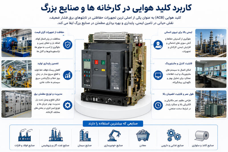 کاربرد کلید هوایی در کارخانه ها و صنایع بزرگ