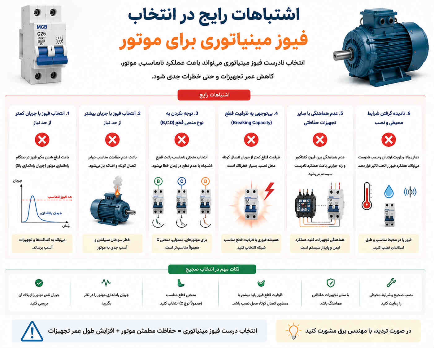 اشتباهات رایج در انتخاب فیوز مینیاتوری برای موتور