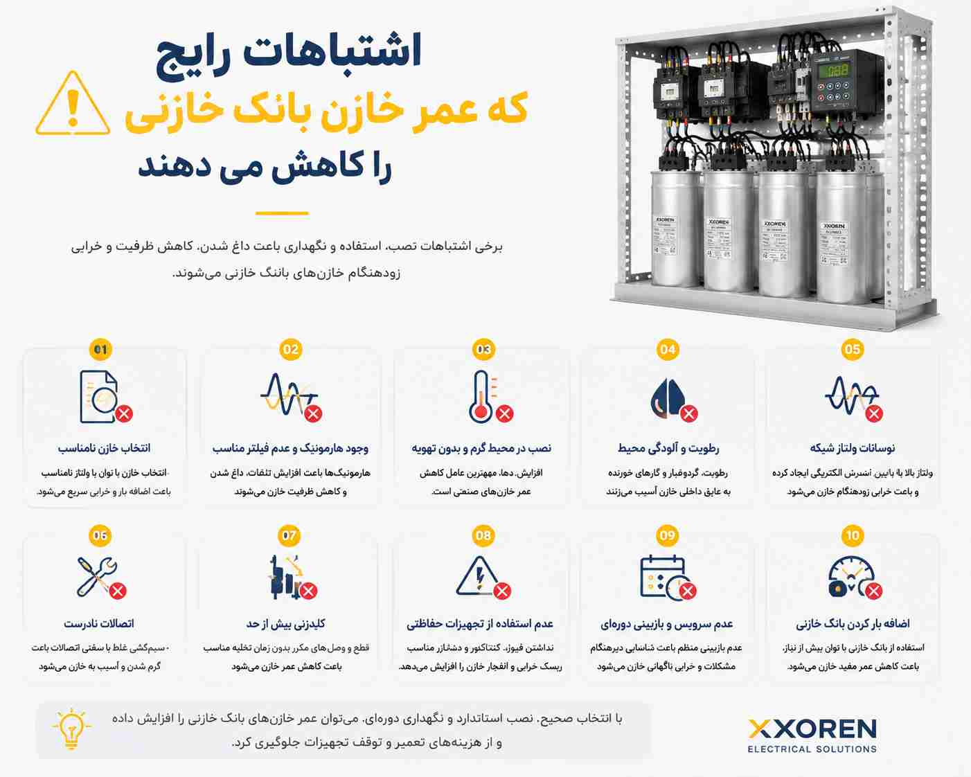 اشتباهات رایج عمر خازن بانک خازنی