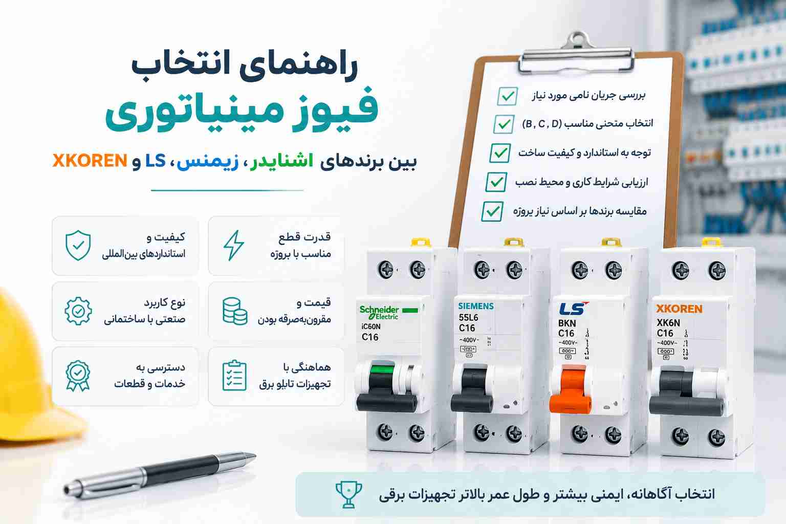 راهنمای انتخاب فیوز مینیاتوری بین برندها