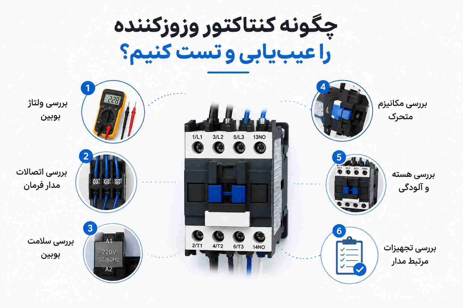 چگونه کنتاکتور وزوزکننده را عیب یابی و تست کنیم؟