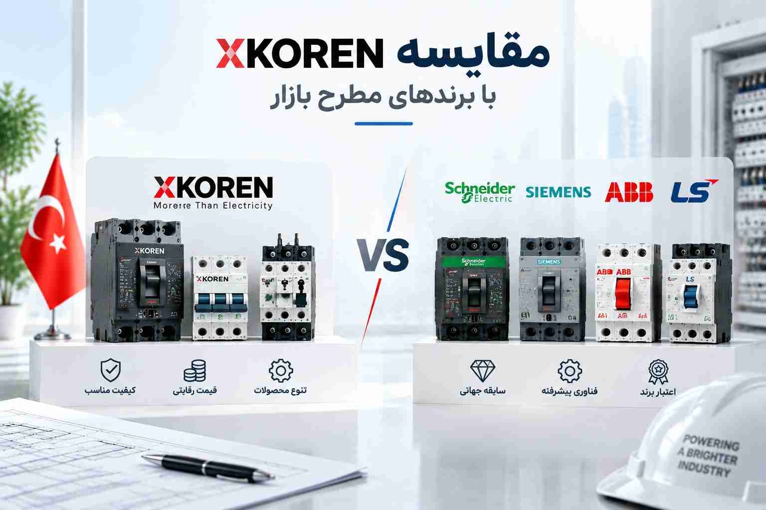 مقایسه XKOREN با برندهای مطرح بازار
