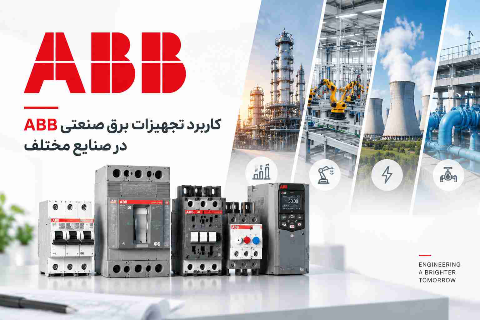 کاربرد تجهیزات برق صنعتی ABB در صنایع مختلف