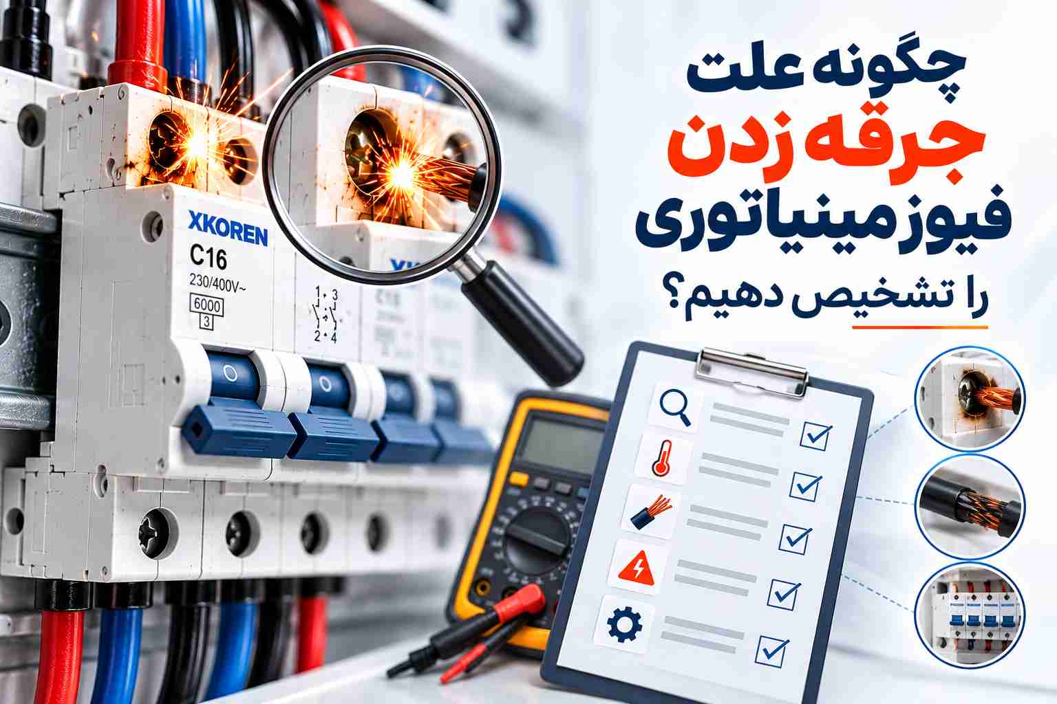 تشخیص علت جرقه زدن فیوز مینیاتوری