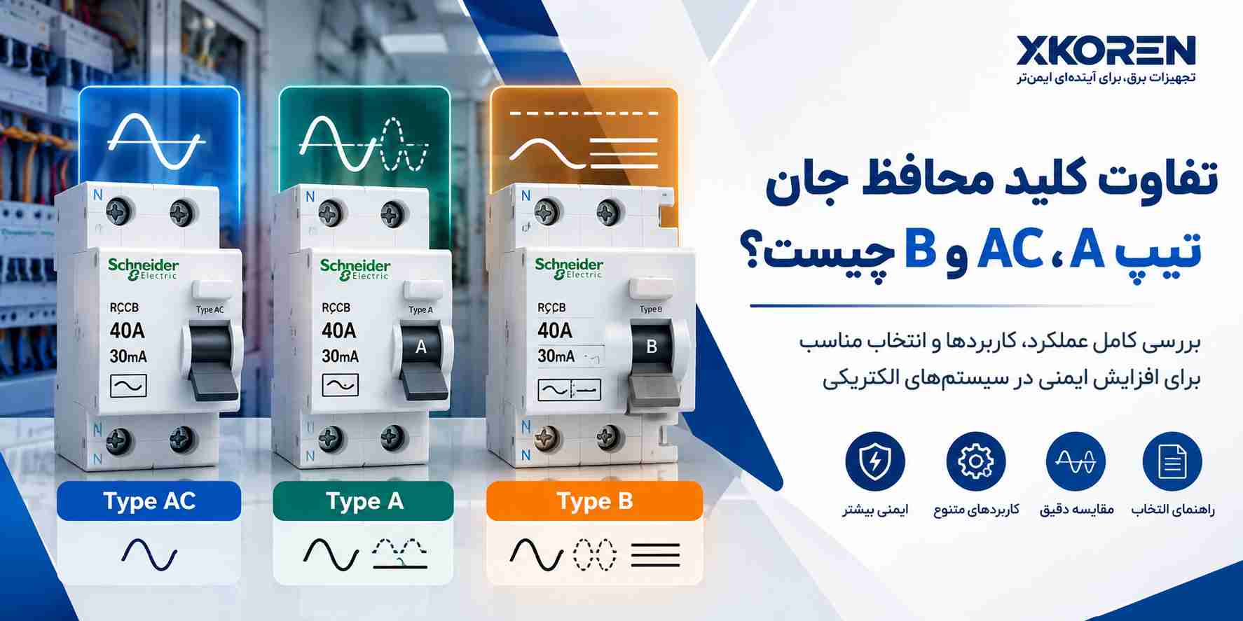 تفاوت کلید محافظ جان تیپ AC، A و B
