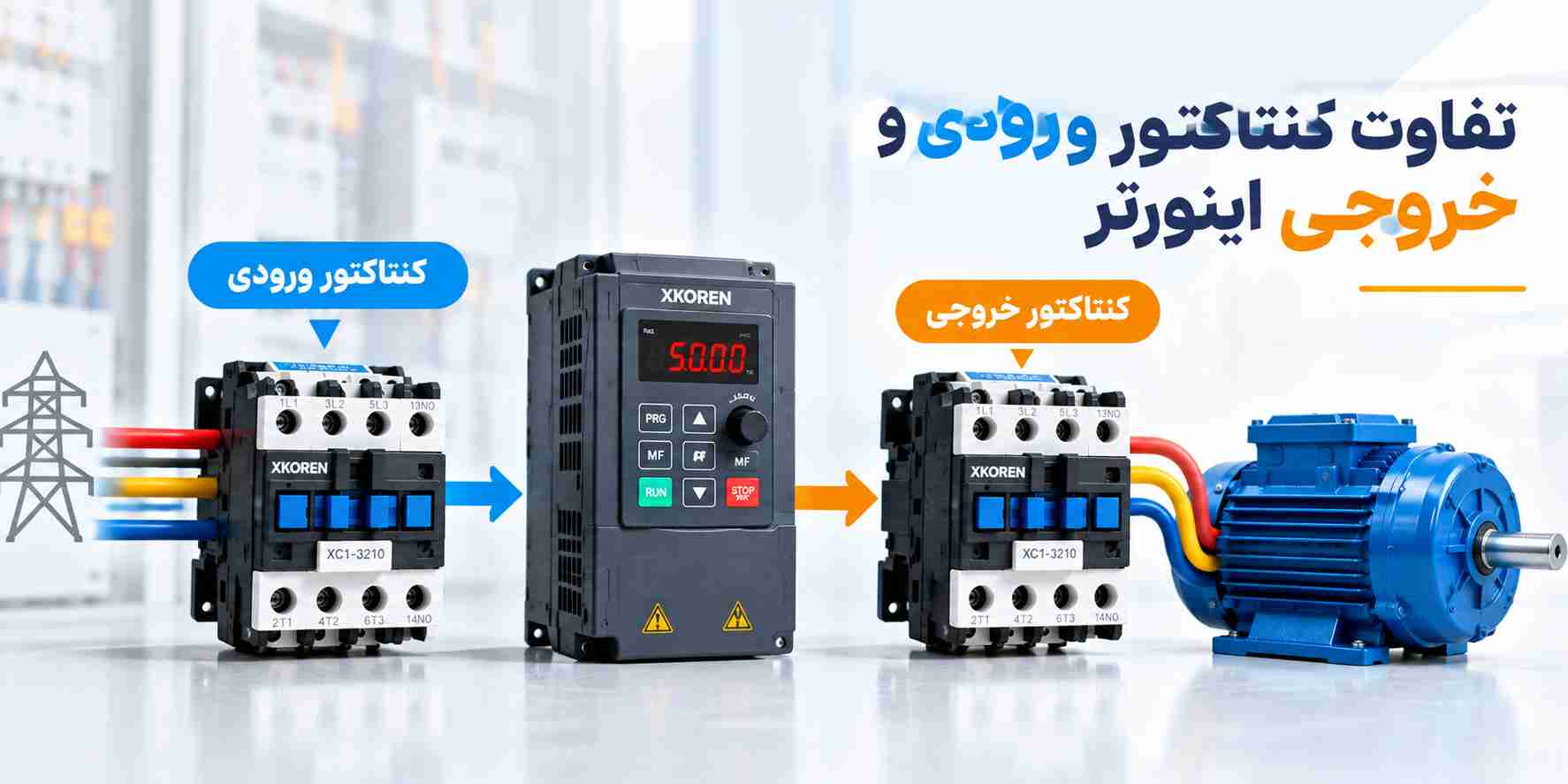 تفاوت کنتاکتور ورودی و خروجی اینورتر